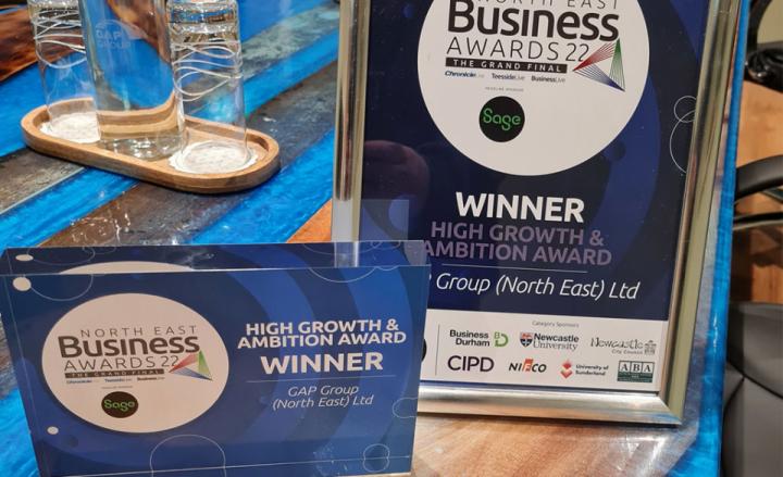 gap group win high growth ambition award at the north east business awards 2022